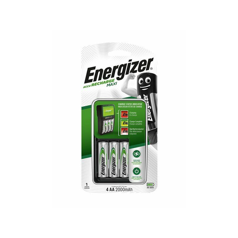 CARGADOR ENERGIZER MAXI + 4 PILAS AA 2000mAh 