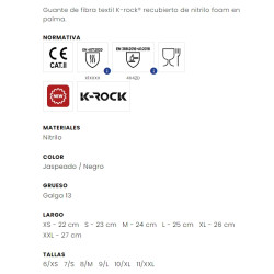 GUANTE 4212RF K-ROCK RECUBR NITRILO FOAM 4X42D