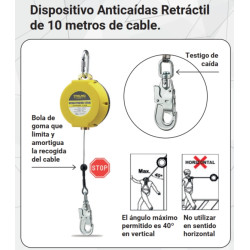 RETRÁCTIL 1888-B10 CABLE 10M DISPOSITIVO ANTICAÍDA