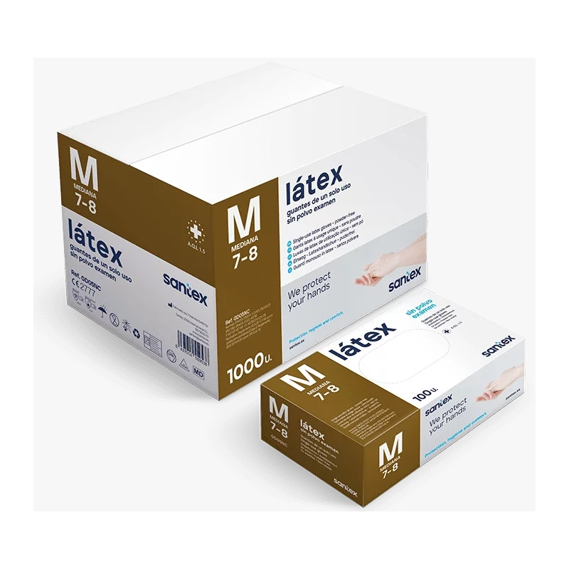 GUANTE DESECHABLE LATEX S/POLVO NATURAL 