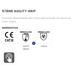 GUANTE NITRILO AGILITY GRIP AMBIDEX NEGRO