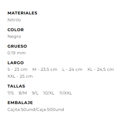 GUANTE NITRILO AGILITY GRIP AMBIDEX NEGRO