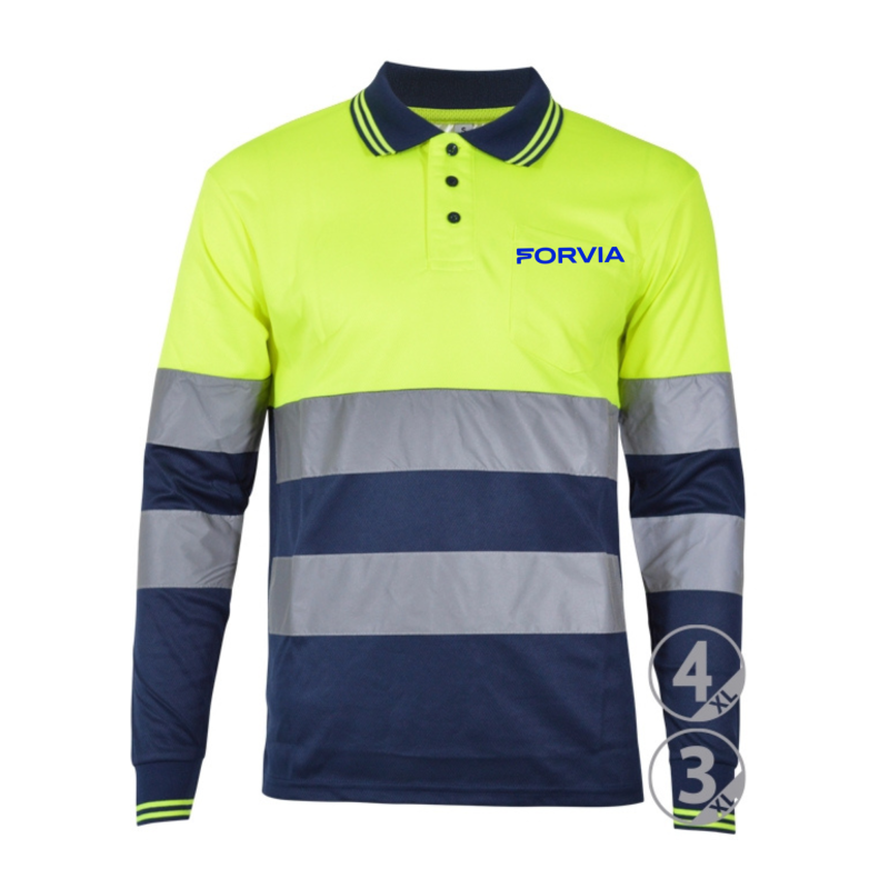 POLO A.V. AMARILLO/AZUL MARINO MANGA LARGA FORVIA