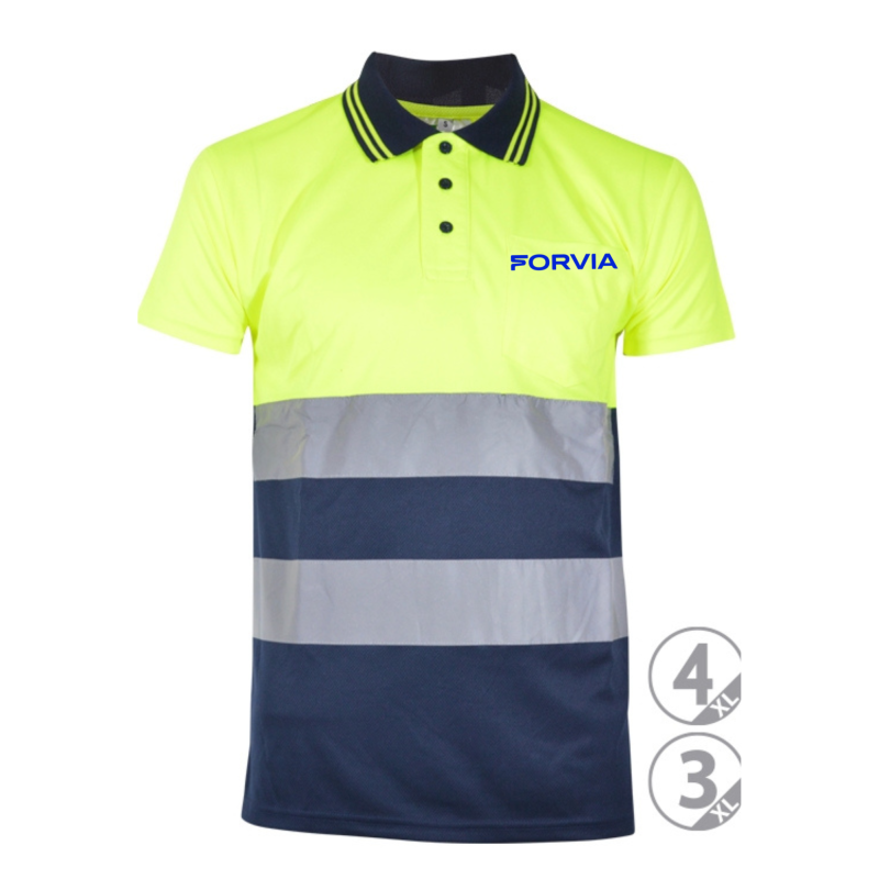 POLO A.V. AMARILLO/AZUL MARINO MANGA CORTA FORVIA