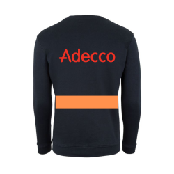 SUDADERA AZUL MARINO ADECCO/GESTAMP FRANJA NARANJA