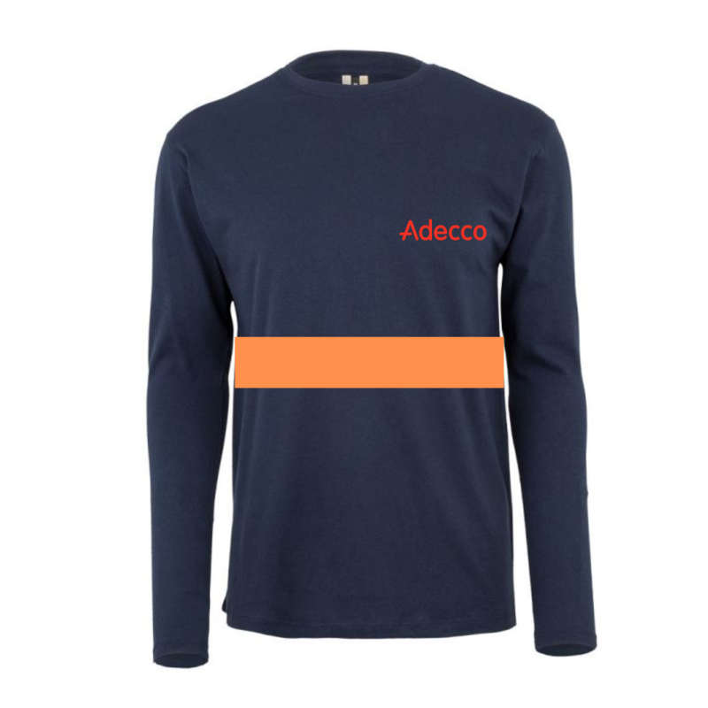 CAMISETA MANGA LARGA ADECCO/GESTAMP FRANJA NARANJA