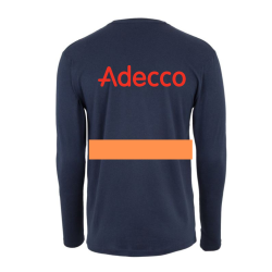 CAMISETA MANGA LARGA ADECCO/GESTAMP FRANJA NARANJA