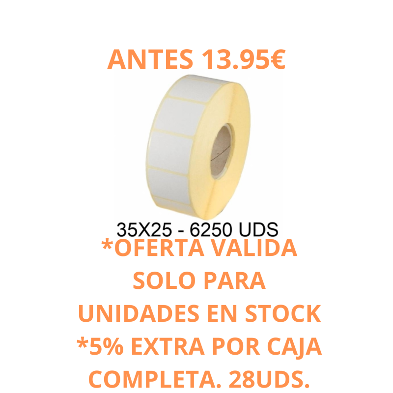 ETIQUETA ADHESIVA 35X25 P.P BRILLO (6250) 