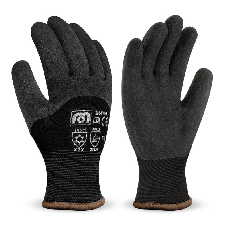 GUANTE 688NYLFT POLIESTER Y LATEX NEGRO 