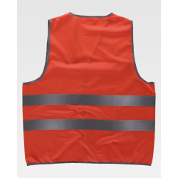 CHALECO A.V. HVTT02 ROJO VELCRO CINTAS REFLECTANTE