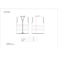 CHALECO A.V. HVTT02 ROJO VELCRO CINTAS REFLECTANTE
