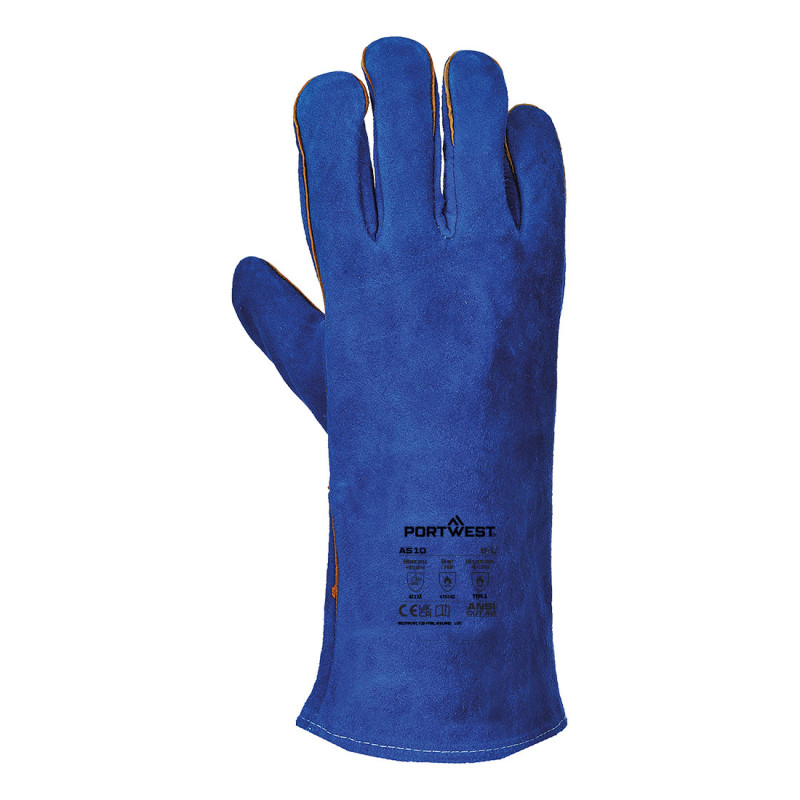 GUANTE SOLDADOR A510 SERRAJE VACUNO AZUL