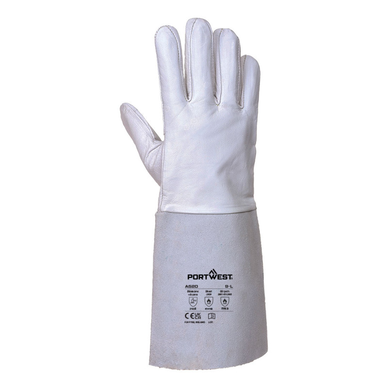 GUANTE SOLDADOR A520 PREMIUM SOLDADURA TIG GRIS