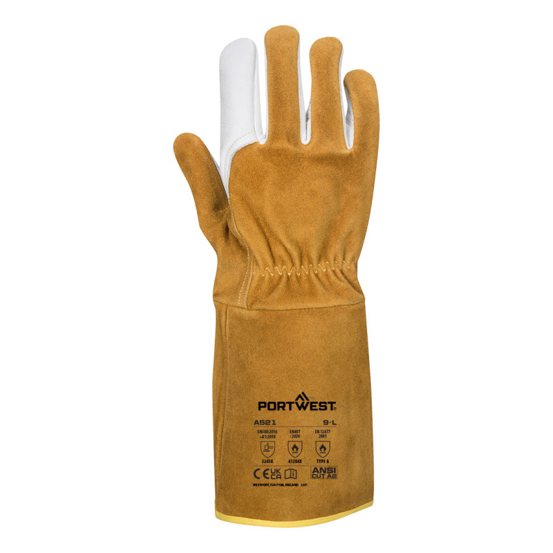 GUANTE SOLDADOR A521 SOLDADURA TIG ULTRA MARRÓN