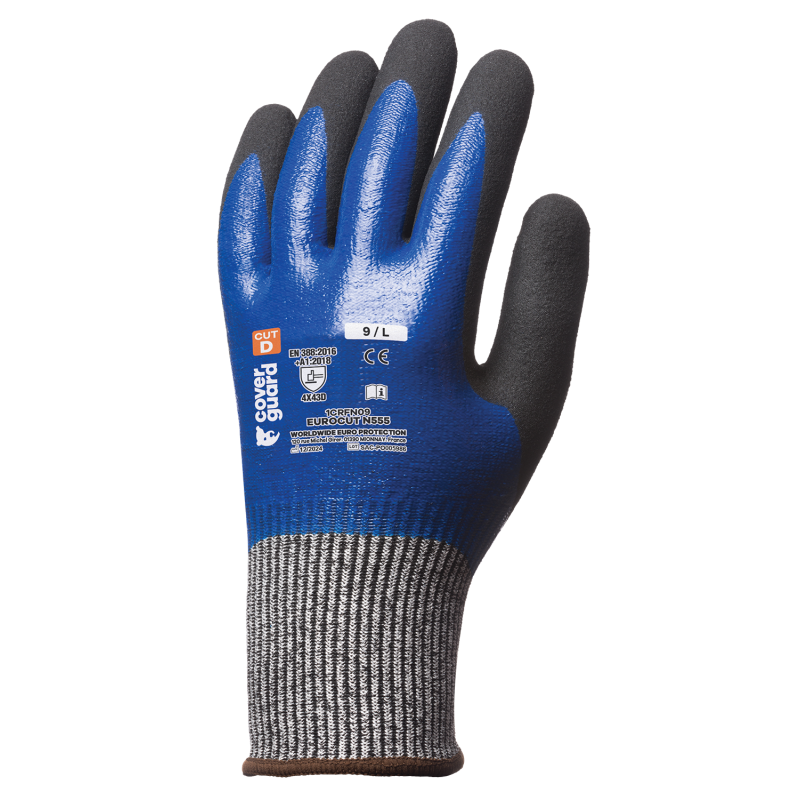 GUANTE ANTICORTE N555 "D" EUROCUT NITRILO  4X43D