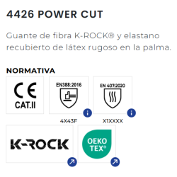 GUANTE ANTICORTE 4426 "F" POWER CUT 4X43F JUBA