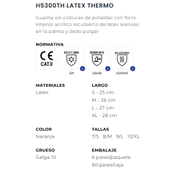 GUANTE TERMICO H5300TH "B" LATEX THERMO 2341B JUBA