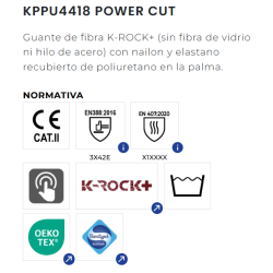 GUANTE ANTICORTE KPPU4418 "E" POWER CUT 3X42E JUBA