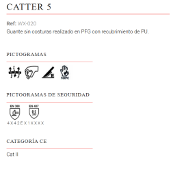 GUANTE ANTICORTE CATTER 5 "E" 4X42E 3L
