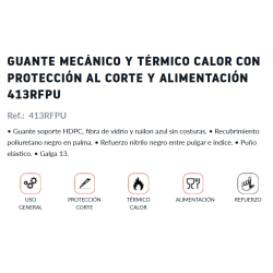 GUANTE ANTICORTE 413RFPU "C" 3X41C TOMAS BODERO