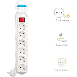 REGLETA BASIC 6 TOMAS CON INTERRUPTOR 1.4M CABLE
