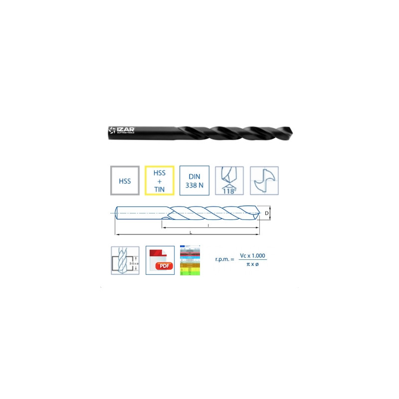 BROCA CILINDRICA HSS DIN-338  6.50 
